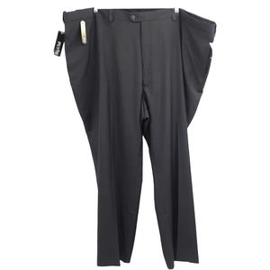 HAGAR MEN'S SIZE 54W BIG & TALL PLAIN FRONT PERMANENT CREASE GREY PANTS